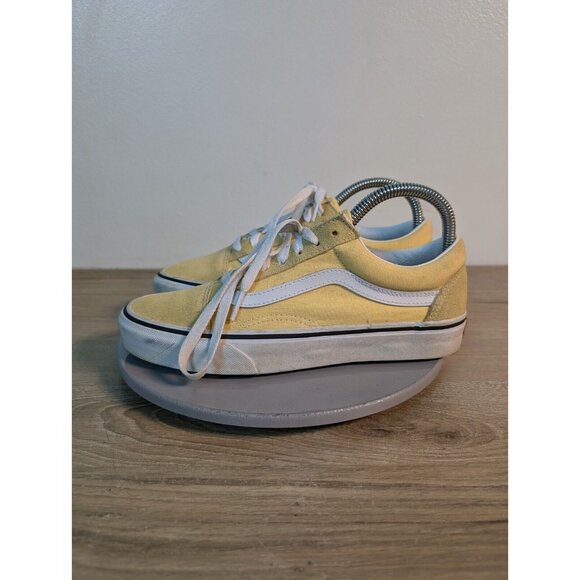 Vans Shoes Mens 6 / Womens 7.5 Old Skool Skateboarding Low Yellow Suede - Picture 6 of 10
